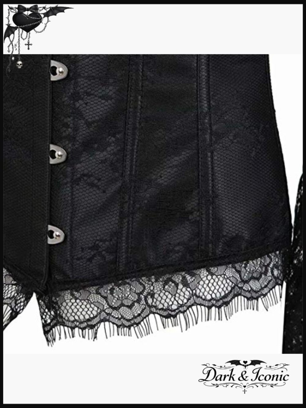 Corset Top for Women with Sleeves Lace Floral Bustier Waist Training - Picture 5 of 6